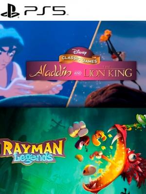 2 JUEGOS EN 1  ALADDIN Y EL REY LEON JUEGOS CLÁSICOS + RAYMAN LEGENDS PS5