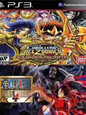 2 juegos en 1 Saint Seiya Brave Soldiers Mas One Piece Pirate Warriors Ps3